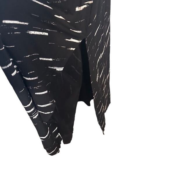 Apt. 9 Black & White Sleeveless V-Neck Side Slit Long Dress Women Sz S - Picture 10 of 12